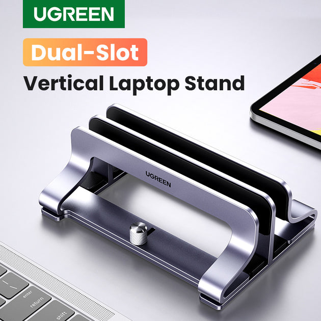 UGREEN Vertical Laptop Stand Dual Slot Aluminum Foldable Holder For MacBook Air Pro Tablet Frontier General Hardware