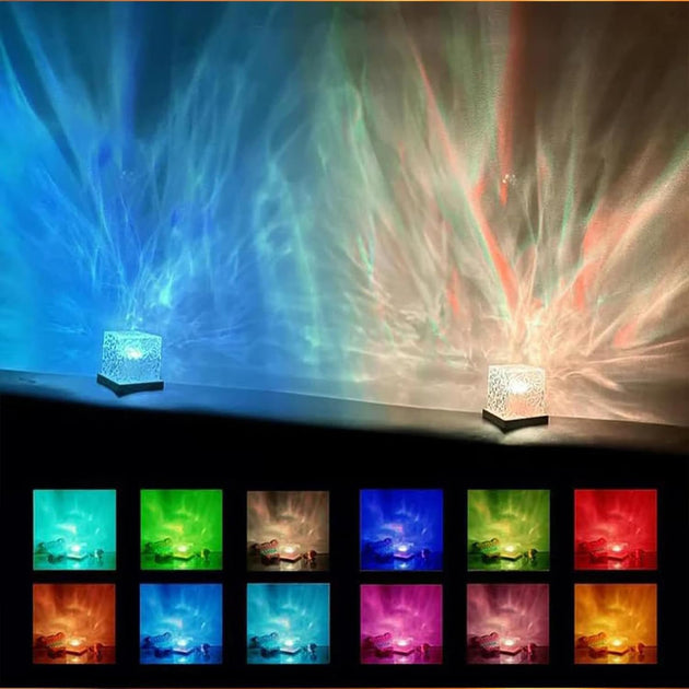Ocean Wave Projector Light With 16 Colors Aurora Glow Night Light For Home Office Bar Restaurant Underwater Projection Frontier General Hardware