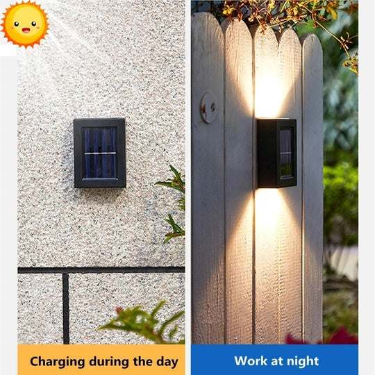 Solar LED Outdoor Wall Light With Sensor Waterproof Garden Lamp Exterior Decor Fence And Stairs Frontier General Hardware
