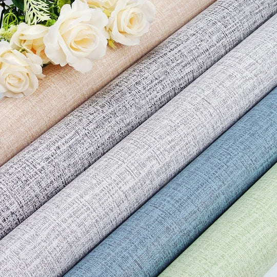 50cmX10m Linen 3D Foam Self-adhesive PVC Solid Color Thickened Waterproof Background Wall Renovation Wallpaper Wall Stickers Frontier General Hardware