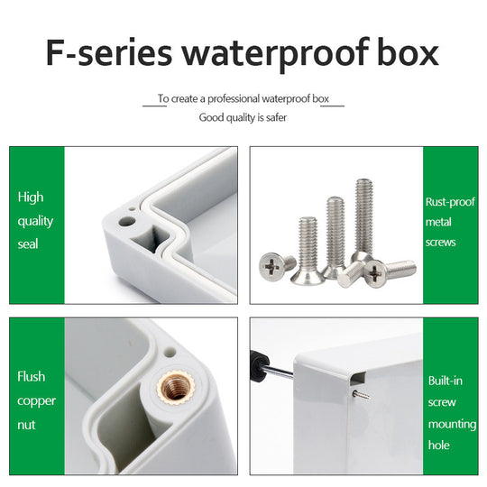 IP67 Waterproof ABS Plastic Junction Box Outdoor Enclosure For Electrical Monitoring And Power Button Frontier General Hardware