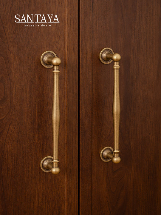 Brass Antique Cabinet Pull and Drawer Knob for Kitchen Wardrobe Dresser 128mm 160mm Frontier General Hardware