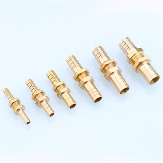 Brass Hose Barb Bulkhead Fitting For Copper Pipe 6 8 10 12 14 16mm Connector Adapter Through Plate Joint Fuel Gas Water Frontier General Hardware