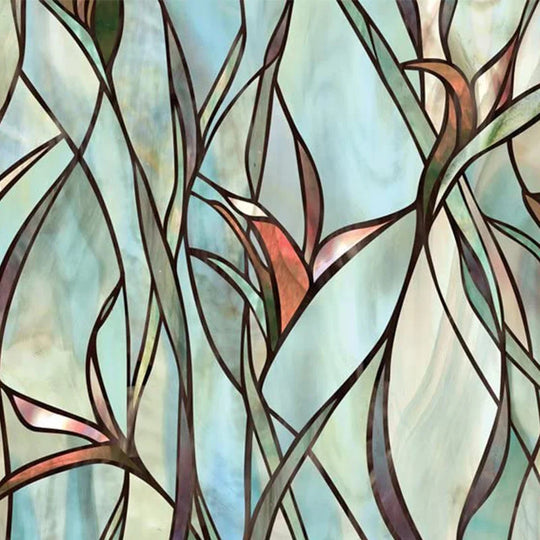 Window Privacy Film Stickers Green Leaf Pattern Vinyl For Glass Windows Stained Glass Window Film For Home Frontier General Hardware