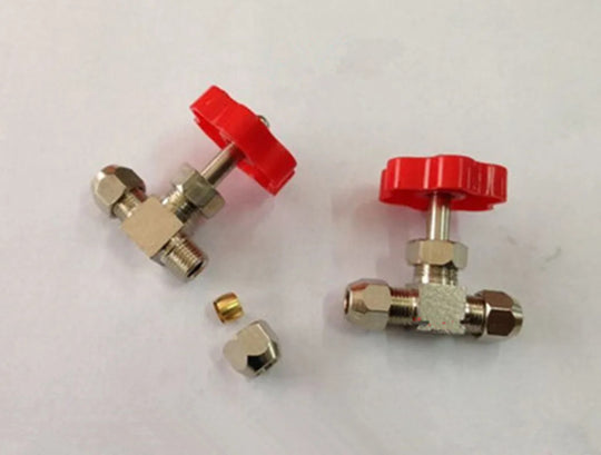 Orange Plastic Handle Brass Needle Valve Nickel Plated High Pressure Durable Tube Globe Valve 6mm 8mm 10mm 12mm Frontier General Hardware