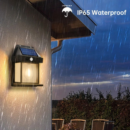 Outdoor Solar Tungsten Wall Light with Motion Sensor, IP65 Waterproof LED Safety Light for Patio/Deck/Porch/Barn/Balcony Frontier General Hardware