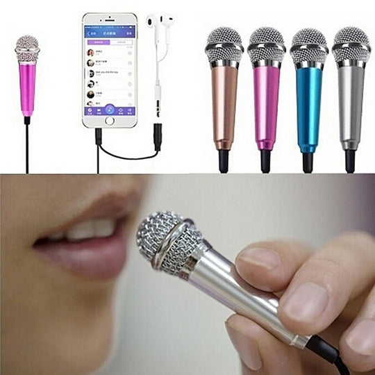 Mini Portable 3 Point 5mm Stereo Studio Microphone For Smartphone Laptop PC Desktop Karaoke KTV Frontier General Hardware