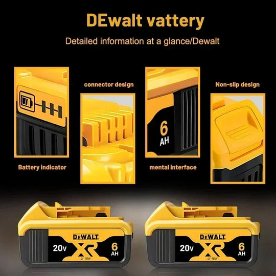 20V 5Ah 6Ah Battery Compatible With DeWalt Power Tools DCF887 DCG405 DCD791 DCF922 Replacement Lithium Ion Frontier General Hardware