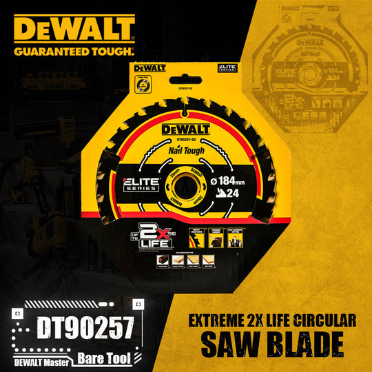 DeWalt Extreme 2X Life Circular Saw Blade 184 Mm 24T 16 To 20 Mm Arbor For Portable Saws Hardwood Plywood MDF Frontier General Hardware