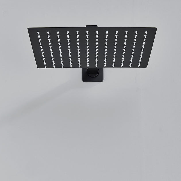Stainless Steel Black Rainfall Shower Head 8 Inch 10 Inch 12 Inch Wall Mounted Bath Fixture Frontier General Hardware