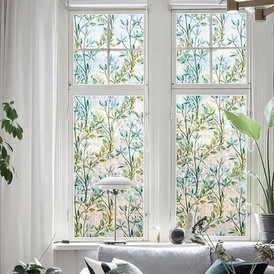 Window Privacy Film, Green Vines Leaves Double Sided Static Glass Window Clings Stickers for Home Office Glass Window Door Decor Frontier General Hardware