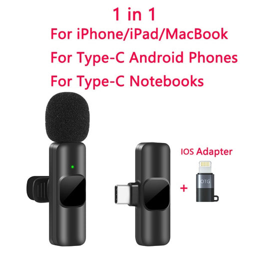 Wireless Lavalier Microphone For iPhone And Android With 9ms Latency 20m Range For Video Recording Live Streaming Frontier General Hardware