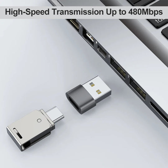 USB C Adapter USB 2.0 Male To Type C Female Aluminum Alloy Connector For Laptop Samsung Xiaomi 10 Frontier General Hardware
