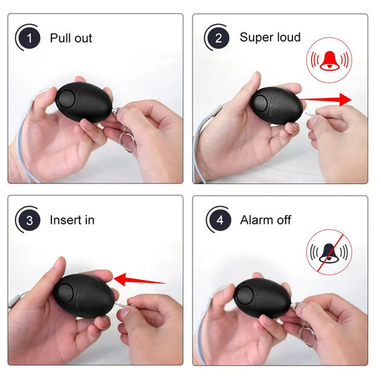 Self Defense Alarm 120dB Egg Shape Girl Women Security Protect Alert Personal Safety Scream Loud Keychain Emergency Alarm Frontier General Hardware