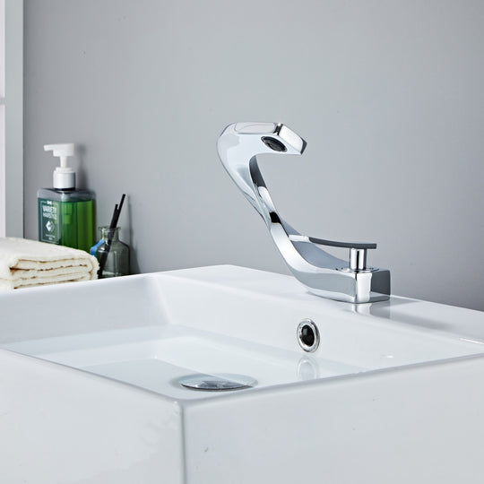 Brass Hot And Cold Wash Basin Faucet Black Modern Minimalist Creative One Hole Installation With Hoses PP12085 Frontier General Hardware