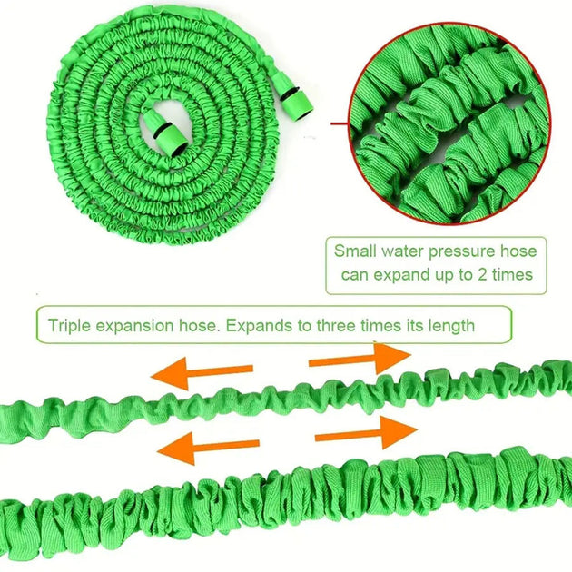 Expandable Magic Hose 25 to 200 Feet with 7 Spray Functions Lightweight Garden Watering Tool Frontier General Hardware