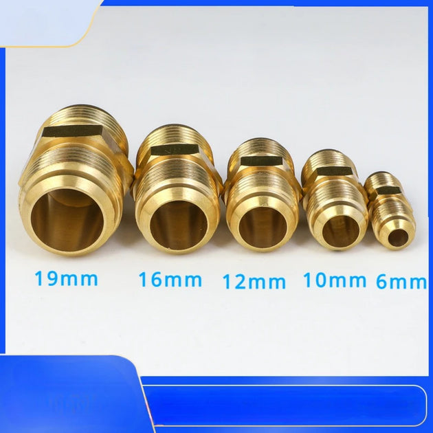 Equal Reducer Nipple Flare Tube Brass Pipe Fitting Connector SAE Standard One Quarter Inch To Seven Eighths Inch Frontier General Hardware