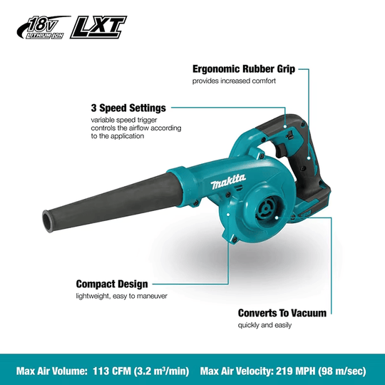 Makita DUB185Z Cordless Handheld Leaf Blower 18V High Power Blowing Dust and Fallen Leaves Power Tool Cleaning Blower Frontier General Hardware
