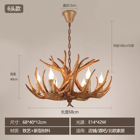 American Style Vintage Resin Deer Antler Chandelier Ceiling Light Pendant Lamp For Restaurant Bedroom Living Room Decor Frontier General Hardware