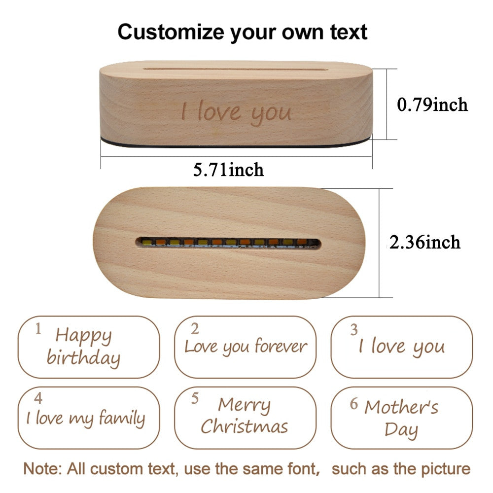 Personalized 3D Photo Lamp With Custom Photo And Text 3D Night Light Gift For Valentines Day Anniversary Birthday Frontier General Hardware