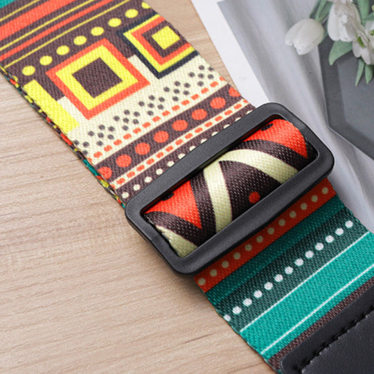 Fashion Retro Ethnic Style Leather Guitar Strap Adjustable For Folk Electric Bass And Ukulele Accessories Frontier General Hardware