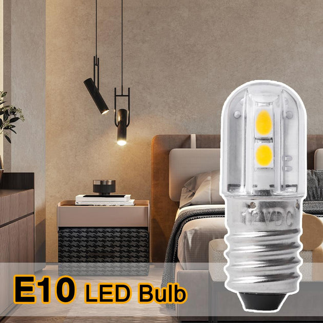 E10 LED Bulb 6V 12V 4x LED 3030 1W 100LM Warm White True White Replacement For Flashlight Torch Bicycle Headlight Frontier General Hardware