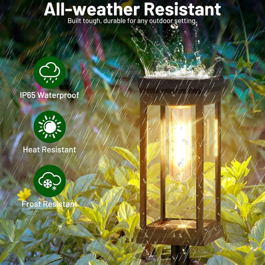 4 Pack Outdoor Solar Pathway Lights Waterproof Landscape Lighting for Path Yard Garden Walkway Frontier General Hardware