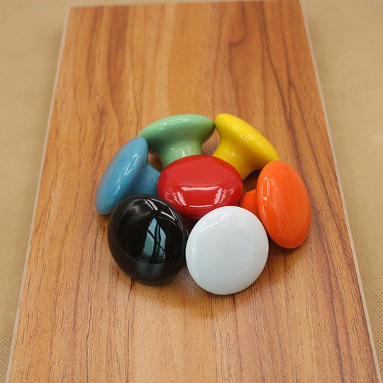 Candy Color Ceramic Door Handles Round Cabinet Knobs For Cupboard Drawer Wardrobe Pull Knobs 38mm 32mm 28mm 24mm Frontier General Hardware