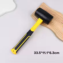 Black Rubber Hammer 2LB American Style Fiber Handle Shock Absorption Elastic Mallet for Tiling Flooring Leather Repair