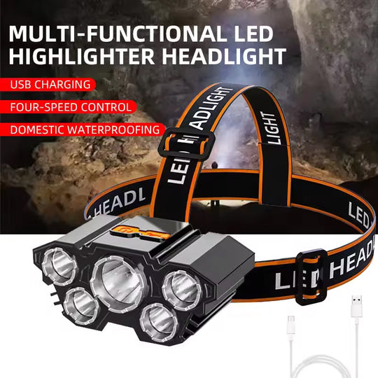 Mini Headlamp Tactical USB Rechargeable High Power LED Flashlight for Self Defense and Outdoor Adventure Frontier General Hardware