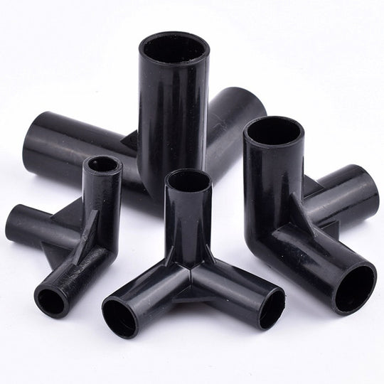 Black PVC Tee Connector 8 To 19mm Pack 2 To 10 For Garden Water Systems DIY Hydroponic Frame Fittings Joint Frontier General Hardware