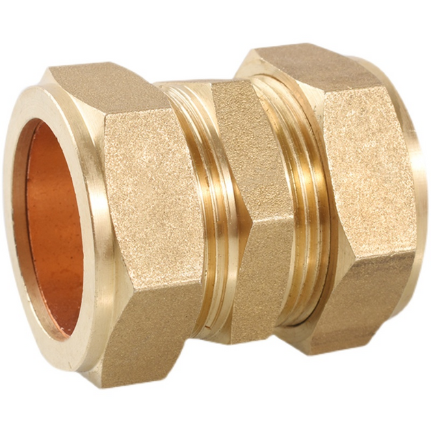 Brass Compression Tube Fitting Connector Coupling Adapter With Ferrule Ring For 4mm To 42mm Tube OD 1 Piece Frontier General Hardware