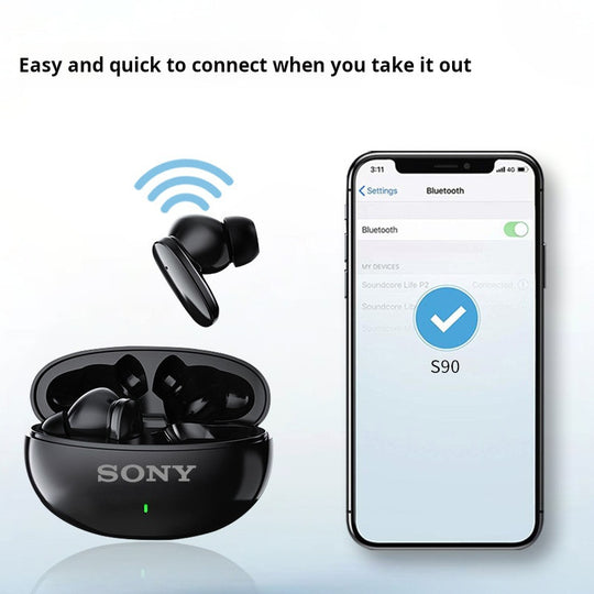 Sony S90 Bluetooth In Ear Earphones TWS Sport Earbuds HiFi Stereo Wireless Headset With Microphone Waterproof Frontier General Hardware