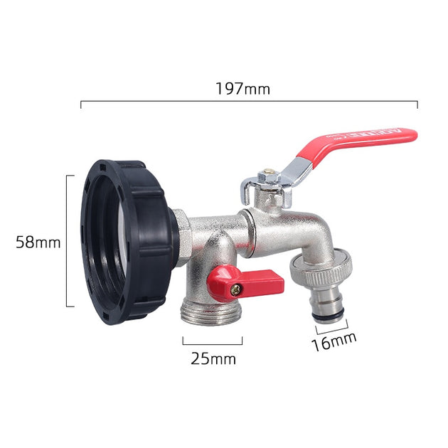 IBC Tank Tap Adapter S60X6 Coarse Thread Brass Quick Connect Faucet Garden Valve Fitting for 1000 Liter IBC Tank Frontier General Hardware