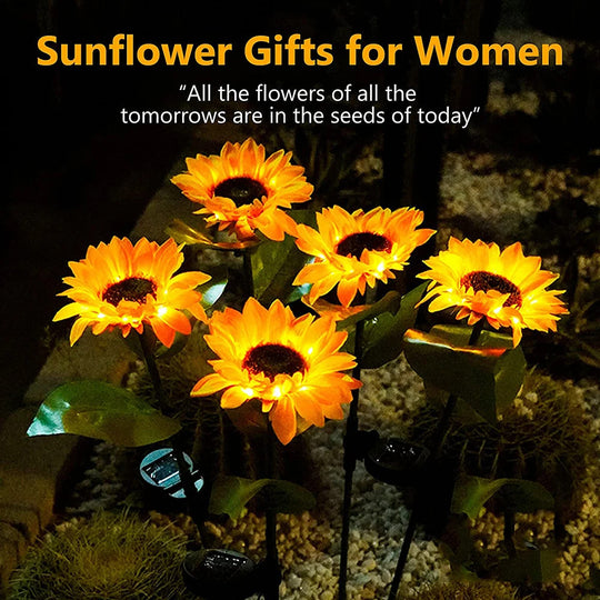 Simulated Outdoor Solar Sunflowers Smart Sense Garden Lights Yard Wedding Thanksgiving Decor Light Waterproof LED Lawn Light Frontier General Hardware