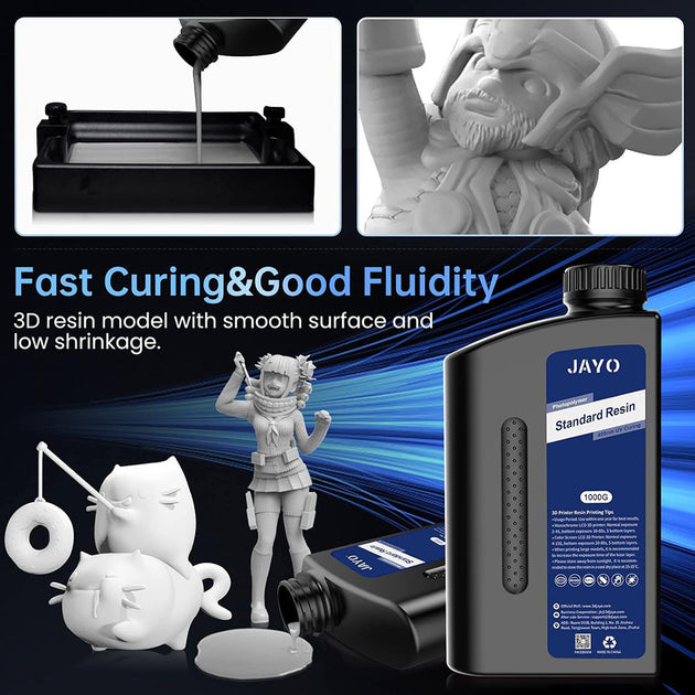 JAYO 5KG Standard plus / Toughness / PA Like/ ABS Like Photopolymer Resin for LCD 3D Printing Material Quick Curing Resin Liquid Frontier General Hardware