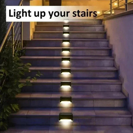 1/4/8/12/pcs Solar LED Lights Outdoor Garden Light Deck Lamp Solar Stairs Light Waterproof Solar Step Lamp Patio Garden Decor Frontier General Hardware
