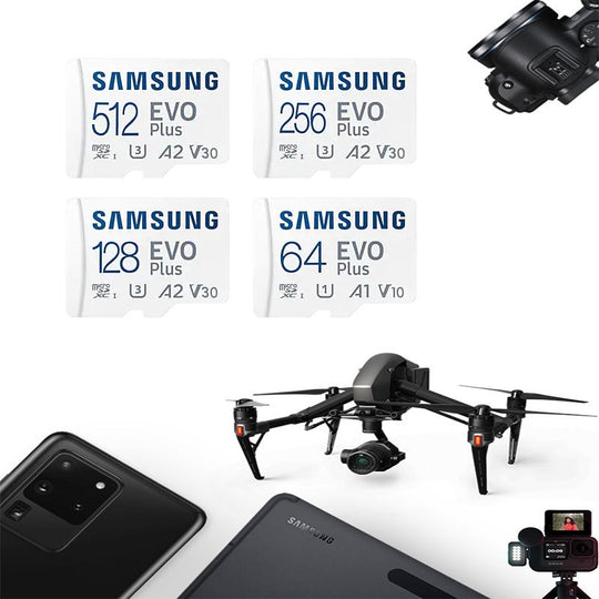 Samsung Micro SD Card EVO Plus Memory 64GB 128GB 256GB 512GB High Speed For Camera DJI Drone GoPro Pocket 3 Frontier General Hardware
