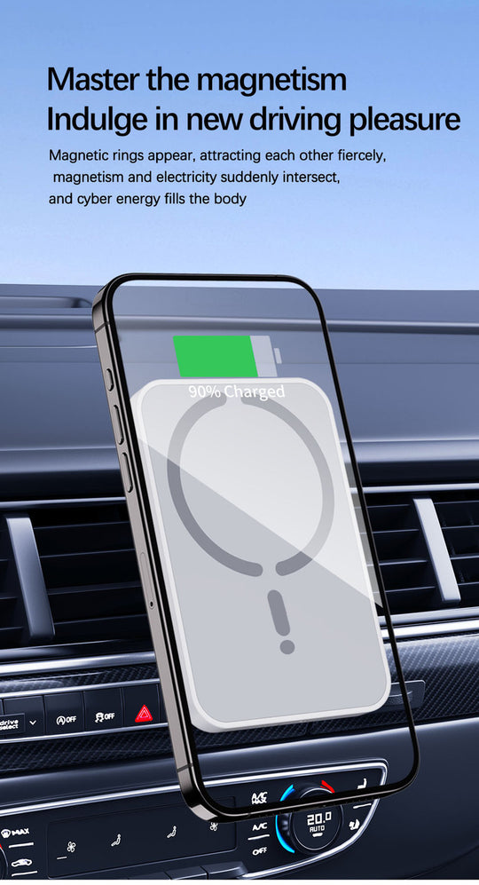 15W Magnetic Car Wireless Charger For MagSafe iPhone 12 13 14 15 16 Pro Max Air Vent Car Phone Holder Fast Charging Frontier General Hardware