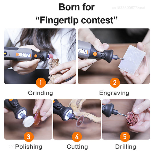 Worx 8V Rotary Tool WX106 Cordless Mini Drill Engraving Grinding Polishing Machine USB Charger Variable Speed Power Tools Set Frontier General Hardware