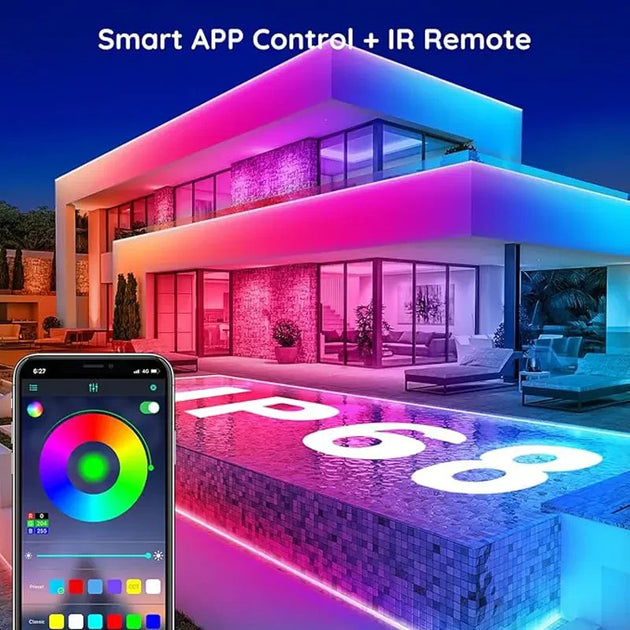 DC 24V Outdoor RGB LED Rope Lighting Waterproof Color Changing With Remote App Control 50M 30M 10M Frontier General Hardware