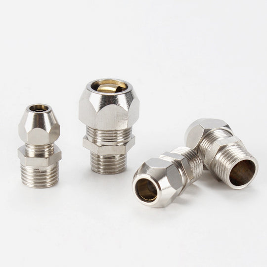 Brass BSPP Tube Compression Union Fitting 4 6 8 10 12 Mm Male Female Nickel Plated Water Oil Gas High Pressure 16MPa Frontier General Hardware