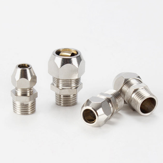 Brass BSPP Tube Compression Union Fitting 4 6 8 10 12 Mm Male Female Nickel Plated Water Oil Gas High Pressure 16MPa Frontier General Hardware