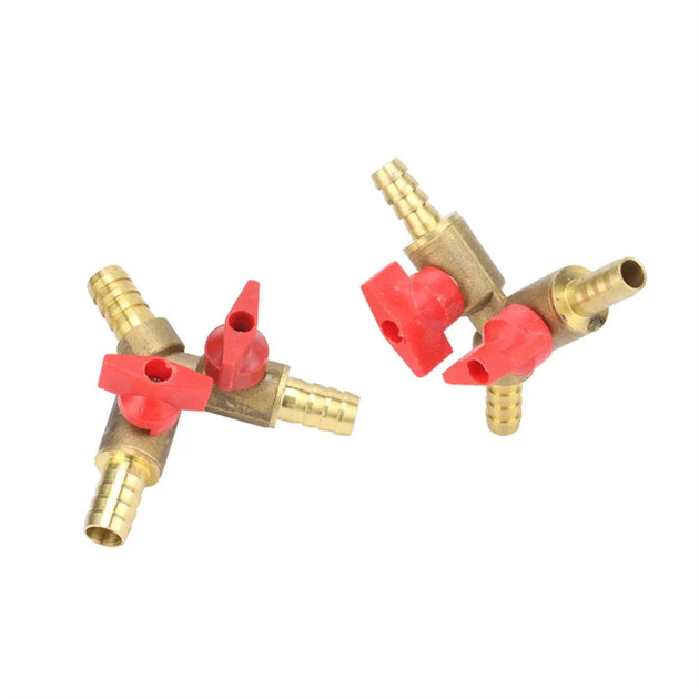 Brass Barbed 3 Way Ball Valve Y Shaped Water Splitter 8mm 10mm Equal Diameter For Home Plumbing Water Heater Frontier General Hardware