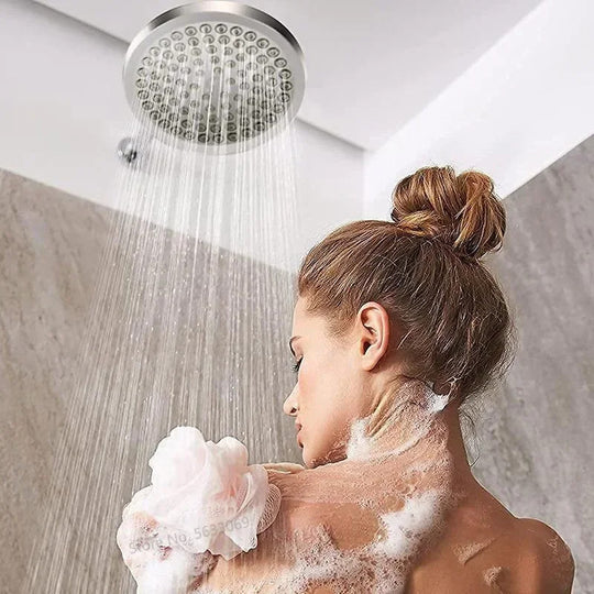 6" High Pressure Rain Shower Head Luxury Modern Chrome Bathroom Rainfall Shower Head Black Silvery Angle Adjustable Showerhead Frontier General Hardware