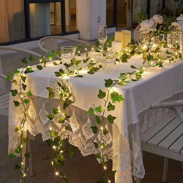 Flower Green Leaf String Lights Ivy Vine Fairy Lights For Wedding Party Decor Christmas Home Decoration Length 2M To 10M Frontier General Hardware