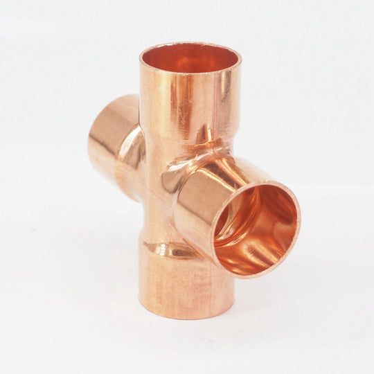 Copper End Feed Cross 4 Way Pipe Adapter 22x1mm For Air Conditioning Refrigeration Plumbing Frontier General Hardware