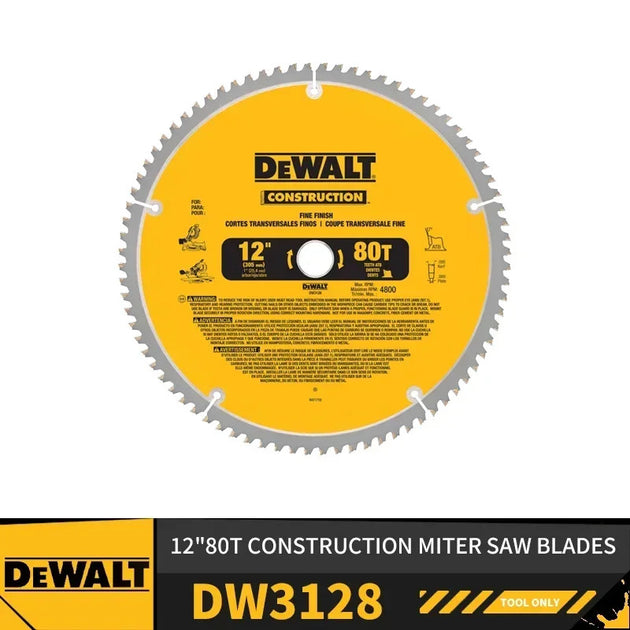 DEWALT 12 Inch Construction Miter Saw Blade Set DW3126 DW3128 60T and 80T Thin Kerf Frontier General Hardware