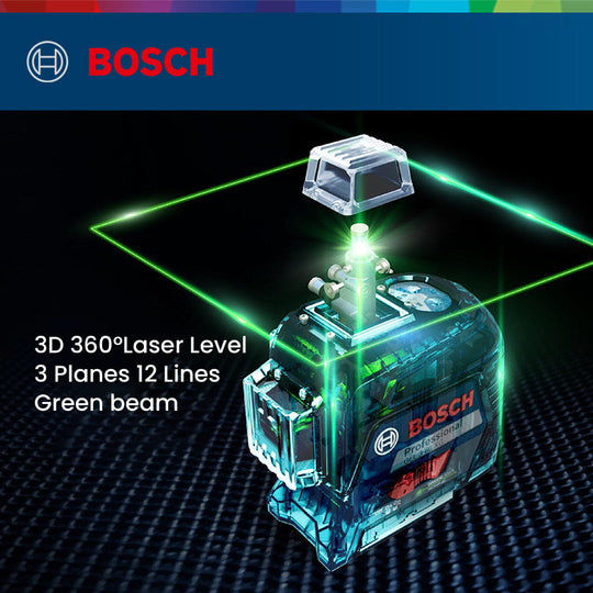 Bosch GLL 3 60 XG Laser Level With 12 Green Lines 3D Self Leveling 360 Horizontal And Vertical Cross IP54 Frontier General Hardware