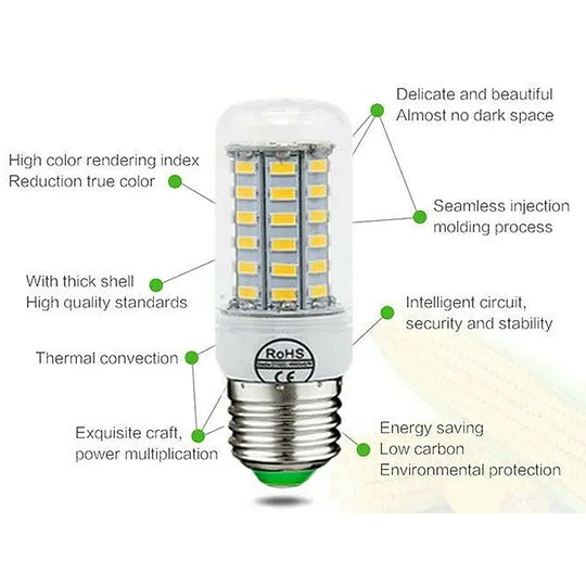 E27 LED Corn Light 5730SMD 3W 6W 9W 12W 15W Super Bright 360 Degree Lighting for Home 110V 220V Cool Neutral Warm White Frontier General Hardware